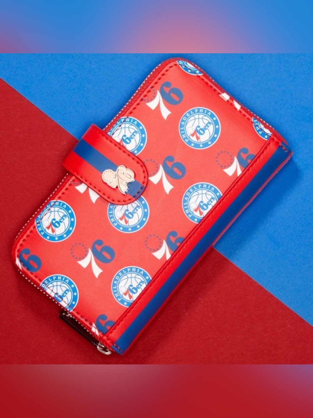 NBA Philadelphia 76ers Logo Zip Around Wallet NEW